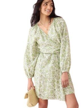 J.Crew Floral Linen Wrap Dress in tossed floral XS NWT
